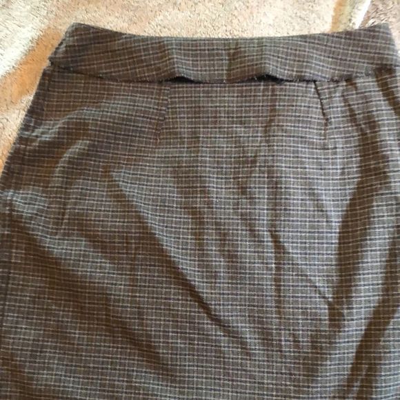 Grey and navy plaid pencil skirt size 3 vintage - Picture 6 of 8